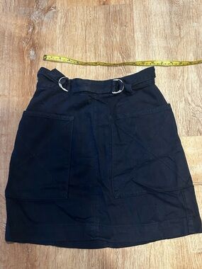 Pilcro and the Letterpress Navy Mini Skirt with D-Ring Belt